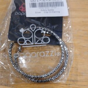 Paparazzi Shimmering Silver Hoop Earrings